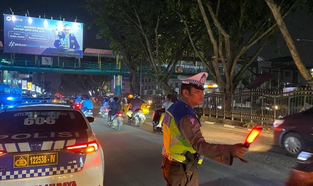 Pasca Pemilu 2024, Ditlantas Polda Riau Tingkatkan Patroli Blue Light