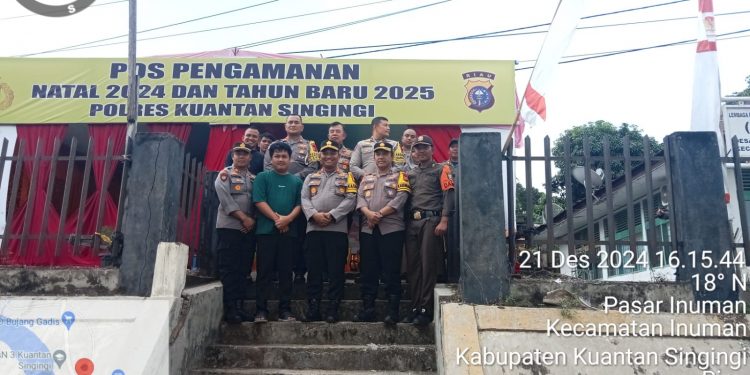 Kapolres Kuansing Cek Kesiapan Pos Pam Operasi Lilin Lancang Kuning 2024 Dalam Rangka Pengamanan Natal dan Tahun Baru