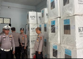 Polres Kuansing Amankan Gudang Logistik KPU Dalam Rangka Operasi Mantap Praja Lancang Kuning 2024